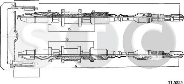 STC T482499 - Тросик, cтояночный тормоз autospares.lv