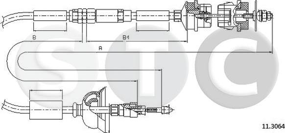 STC T482708 - Трос, управление сцеплением autospares.lv