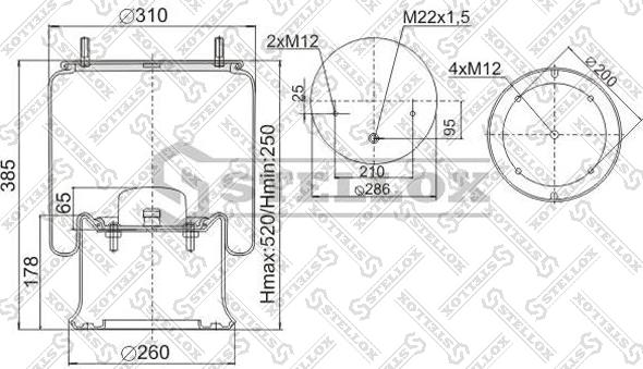 Stellox 90-40231-SX - Кожух пневматической рессоры autospares.lv