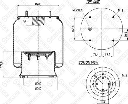 Stellox 90-08131-SX - Кожух пневматической рессоры autospares.lv