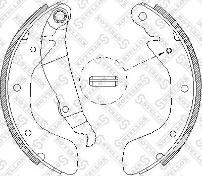 Stellox 409 100-SX - Комплект тормозных колодок, барабанные autospares.lv