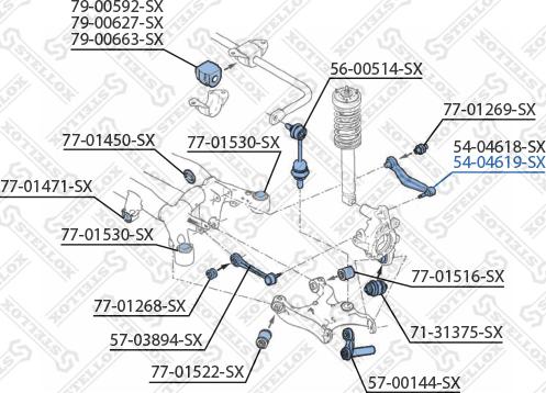 Stellox 54-04619-SX - Рычаг подвески колеса autospares.lv