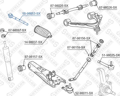 Stellox 55-98053-SX - Осевой шарнир, рулевая тяга autospares.lv