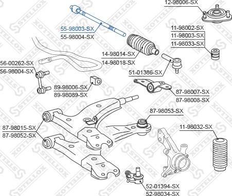 Stellox 55-98003-SX - Осевой шарнир, рулевая тяга autospares.lv