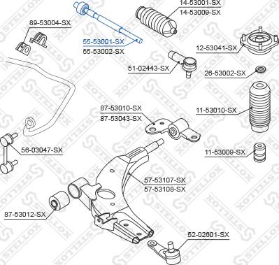 Stellox 55-53001-SX - Осевой шарнир, рулевая тяга autospares.lv