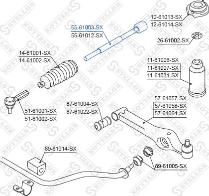 Stellox 55-61003-SX - Осевой шарнир, рулевая тяга autospares.lv