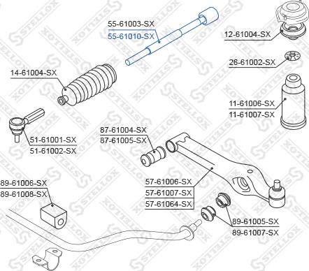 Stellox 55-61010-SX - Осевой шарнир, рулевая тяга autospares.lv