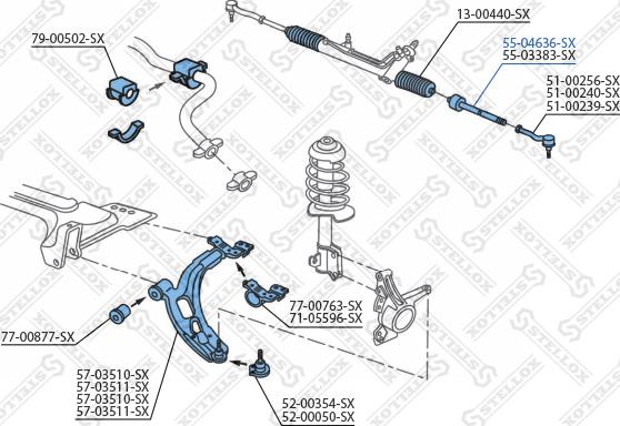 Stellox 55-04636-SX - Осевой шарнир, рулевая тяга autospares.lv