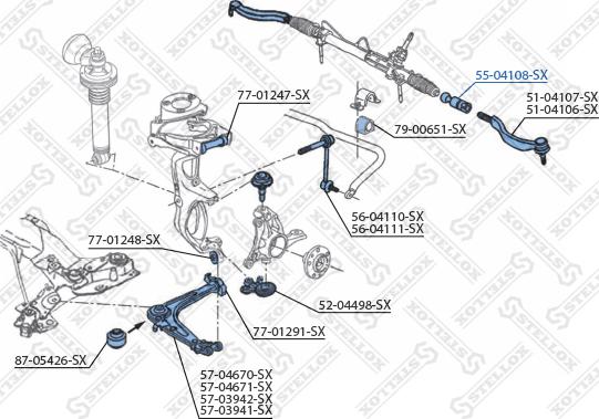 Stellox 55-04108-SX - Осевой шарнир, рулевая тяга autospares.lv