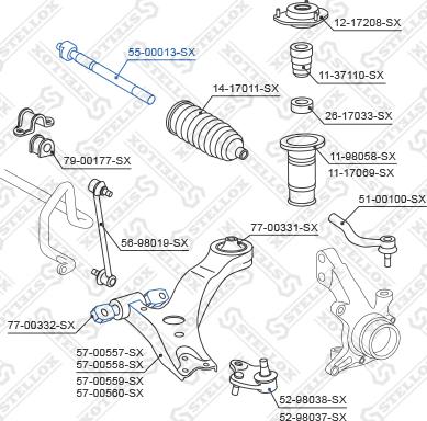 Stellox 55-00013-SX - Осевой шарнир, рулевая тяга autospares.lv