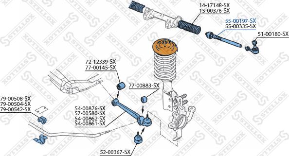 Stellox 55-00197-SX - Осевой шарнир, рулевая тяга autospares.lv