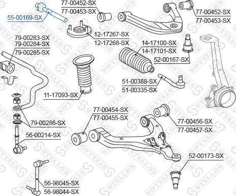 Stellox 55-00169-SX - Осевой шарнир, рулевая тяга autospares.lv