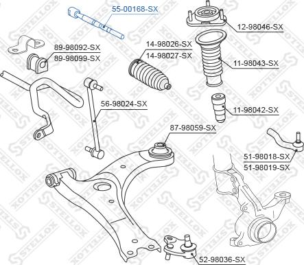 Stellox 55-00168-SX - Осевой шарнир, рулевая тяга autospares.lv