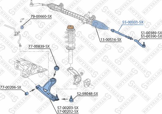 Stellox 55-00331-SX - Осевой шарнир, рулевая тяга autospares.lv