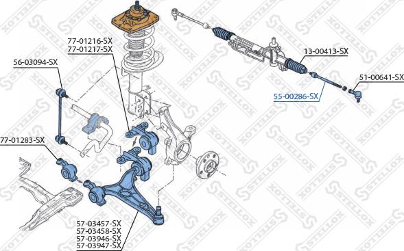 Stellox 55-00286-SX - Осевой шарнир, рулевая тяга autospares.lv