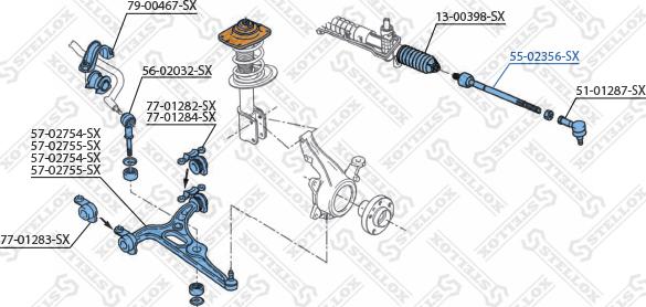 Stellox 55-02356-SX - Осевой шарнир, рулевая тяга autospares.lv