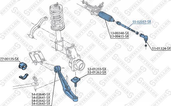 Stellox 55-02357-SX - Осевой шарнир, рулевая тяга autospares.lv