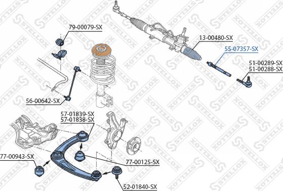 Stellox 55-07357-SX - Осевой шарнир, рулевая тяга autospares.lv