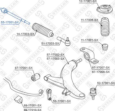 Stellox 55-17001-SX - Осевой шарнир, рулевая тяга autospares.lv