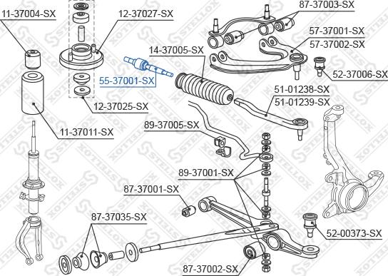 Stellox 55-37001-SX - Осевой шарнир, рулевая тяга autospares.lv