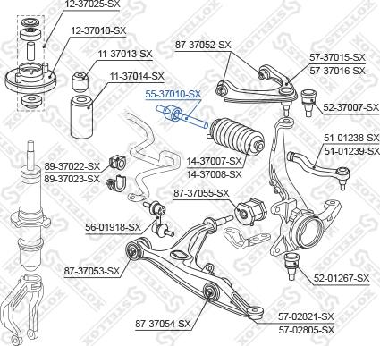 Stellox 55-37010-SX - Осевой шарнир, рулевая тяга autospares.lv