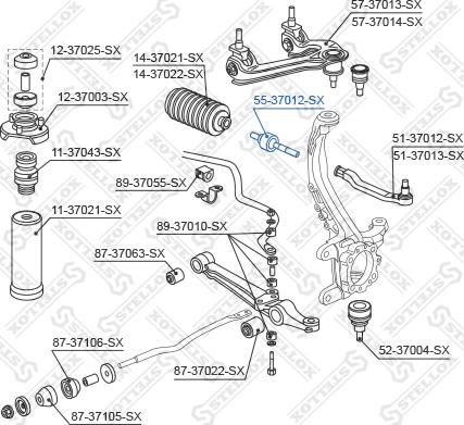 Stellox 55-37012-SX - Осевой шарнир, рулевая тяга autospares.lv