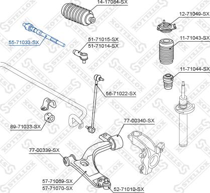 Stellox 55-71033-SX - Осевой шарнир, рулевая тяга autospares.lv