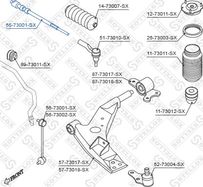 Stellox 55-73001-SX - Осевой шарнир, рулевая тяга autospares.lv