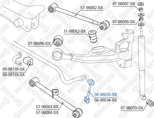 Stellox 56-98035-SX - Тяга / стойка, стабилизатор autospares.lv