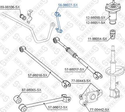 Stellox 56-98027-SX - Тяга / стойка, стабилизатор autospares.lv