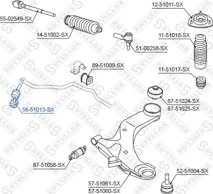 Stellox 56-51013-SX - Тяга / стойка, стабилизатор autospares.lv