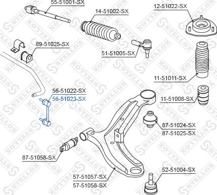 Stellox 56-51023-SX - Тяга / стойка, стабилизатор autospares.lv