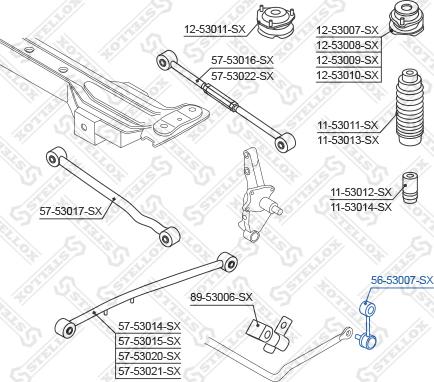 Stellox 56-53007-SX - Тяга / стойка, стабилизатор autospares.lv