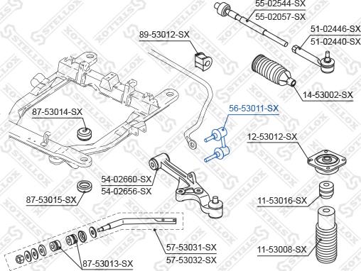 Stellox 56-53011-SX - Тяга / стойка, стабилизатор autospares.lv