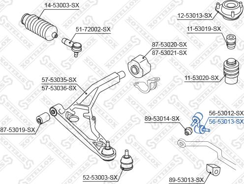 Stellox 56-53013-SX - Тяга / стойка, стабилизатор autospares.lv