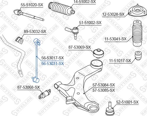 Stellox 56-53031-SX - Тяга / стойка, стабилизатор autospares.lv