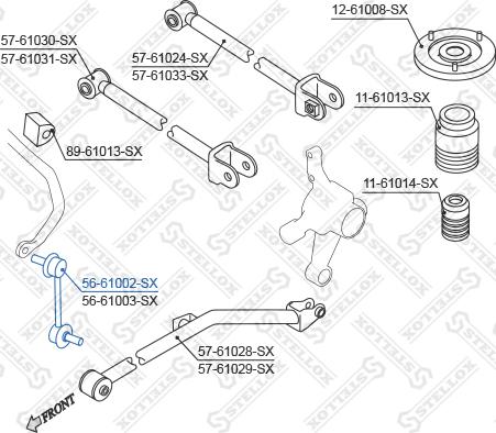 Stellox 56-61002-SX - Тяга / стойка, стабилизатор autospares.lv