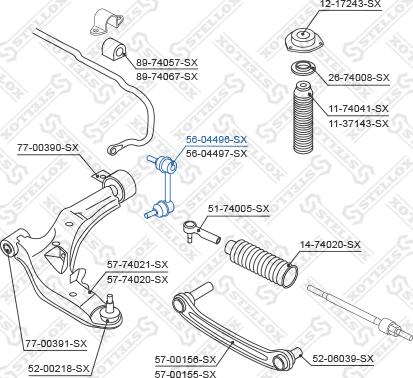 Stellox 56-04496-SX - Тяга / стойка, стабилизатор autospares.lv