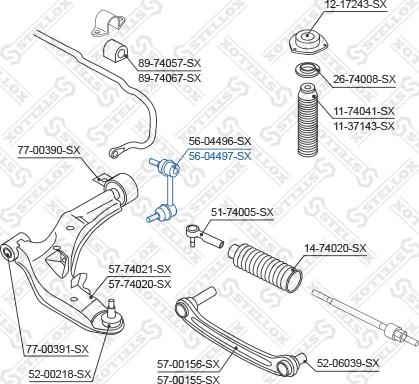 Stellox 56-04497-SX - Тяга / стойка, стабилизатор autospares.lv