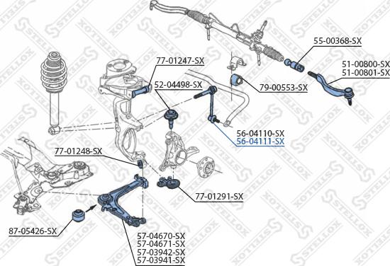 Stellox 56-04111-SX - Тяга / стойка, стабилизатор autospares.lv