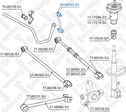 Stellox 56-05593-SX - Тяга / стойка, стабилизатор autospares.lv