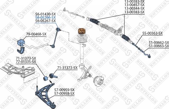 Stellox 56-05266-SX - Тяга / стойка, стабилизатор autospares.lv