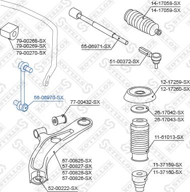 Stellox 56-06970-SX - Тяга / стойка, стабилизатор autospares.lv