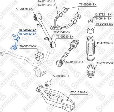 Stellox 56-00430-SX - Тяга / стойка, стабилизатор autospares.lv