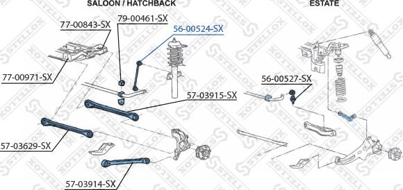 Stellox 56-00524-SX - Тяга / стойка, стабилизатор autospares.lv