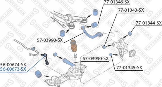 Stellox 56-00673-SX - Тяга / стойка, стабилизатор autospares.lv