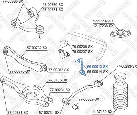 Stellox 56-00013-SX - Тяга / стойка, стабилизатор autospares.lv