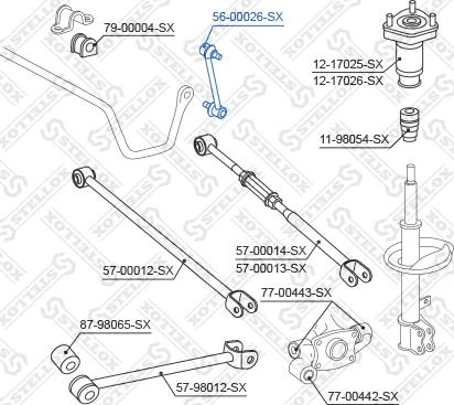 Stellox 56-00026-SX - Тяга / стойка, стабилизатор autospares.lv