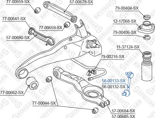 Stellox 56-00133-SX - Тяга / стойка, стабилизатор autospares.lv