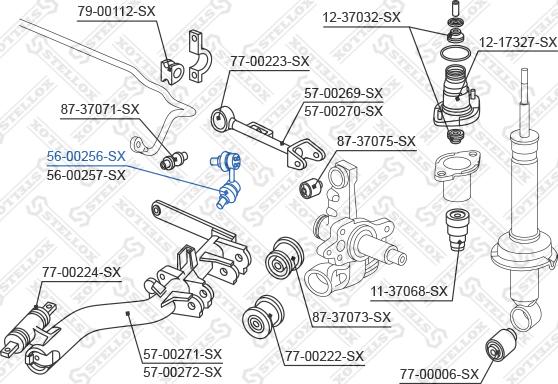 Stellox 56-00256-SX - Тяга / стойка, стабилизатор autospares.lv